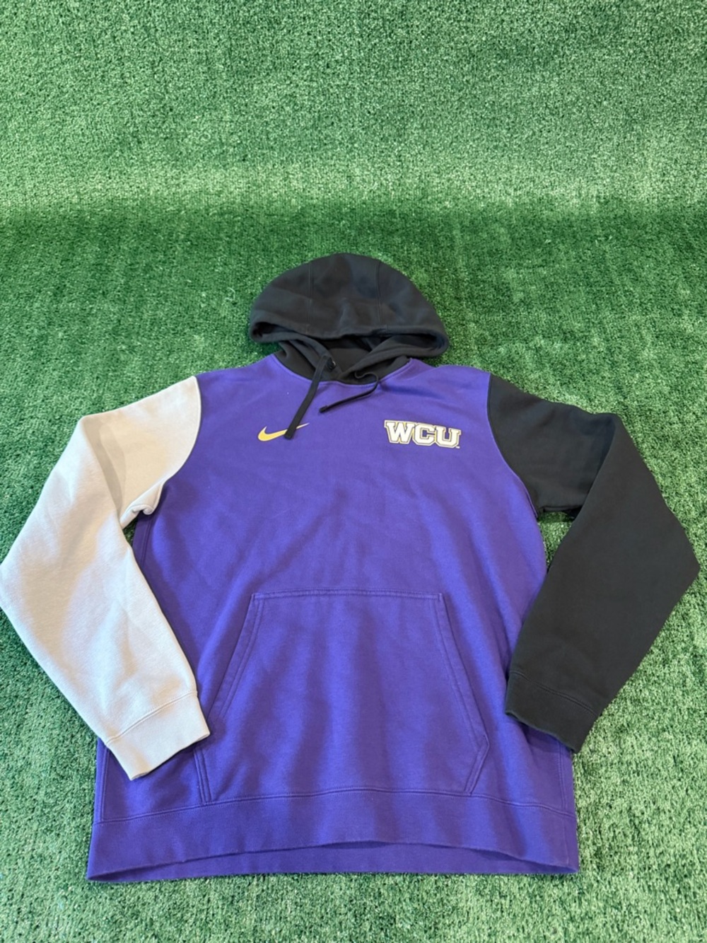 Nike WCU Colorblock Crewneck Hoodie - Purple/Black/Light Gray